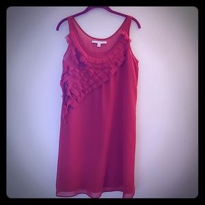 LC Lauren Conrad Rust Ruffle Dress